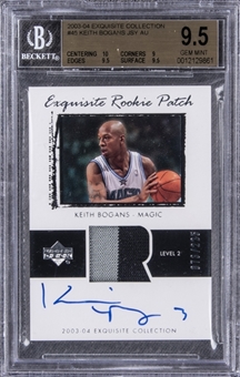 2003-04 UD "Exquisite Collection" Exquisite Rookie Jersey Auto. #45 Keith Bogans Signed Patch Rookie Card (#073/225) – BGS GEM MINT 9.5/BGS 10